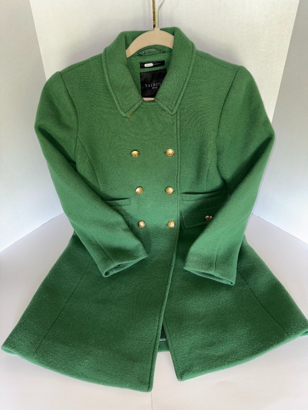 Talbots Double Breasted Pea Coat GREEN 6P B-005